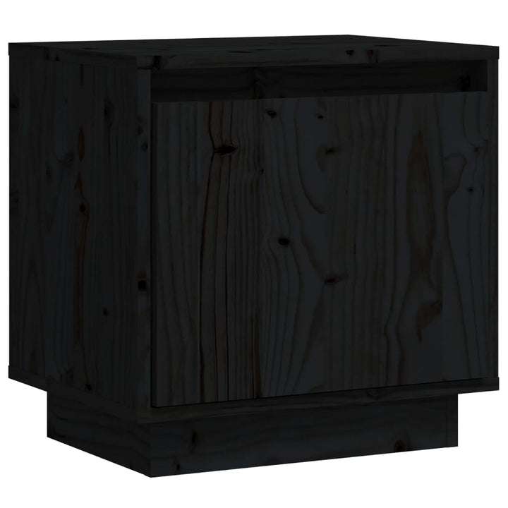 Nachtkastje 40x30x40 cm massief grenenhout zwart - Griffin Retail