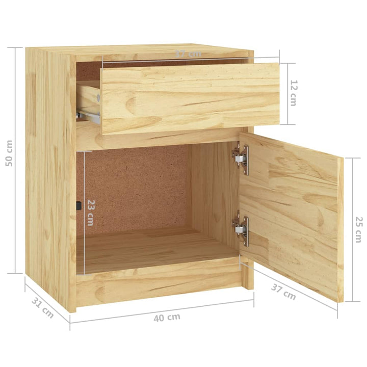 Nachtkastje 40x31x50 cm massief grenenhout - Griffin Retail