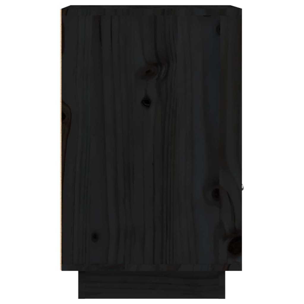 Nachtkastje 40x34x55 cm massief grenenhout zwart - Griffin Retail