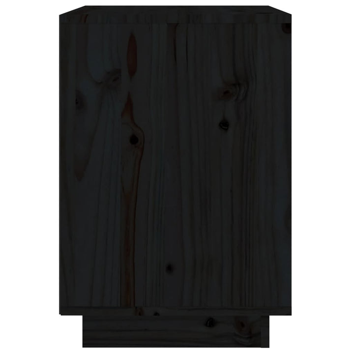 Nachtkastje 40x35x50 cm massief grenenhout zwart - Griffin Retail