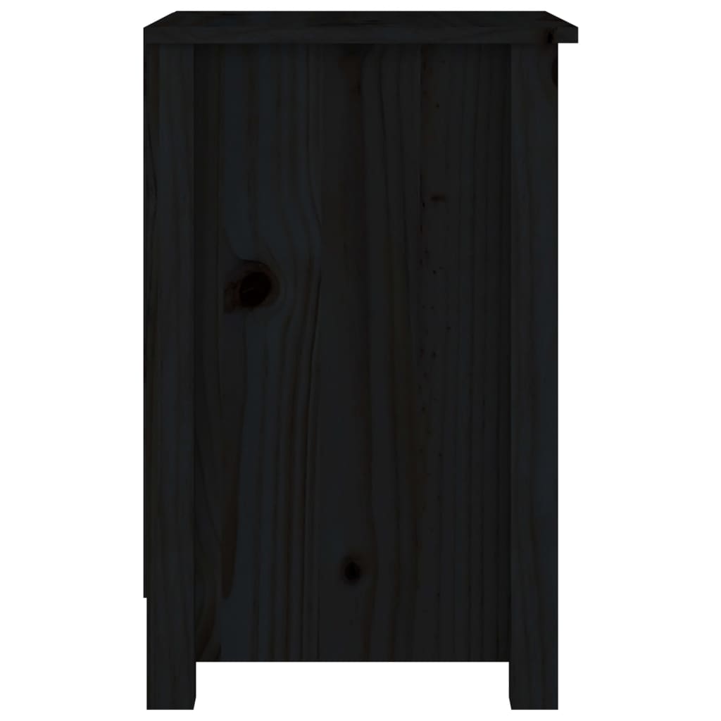 Nachtkastje 40x35x55 cm massief grenenhout zwart - Griffin Retail