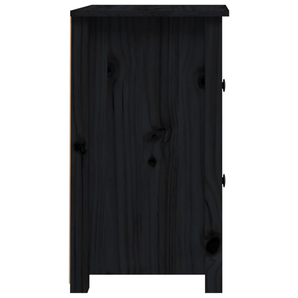 Nachtkastje 40x35x61,5 cm massief grenenhout zwart - Griffin Retail