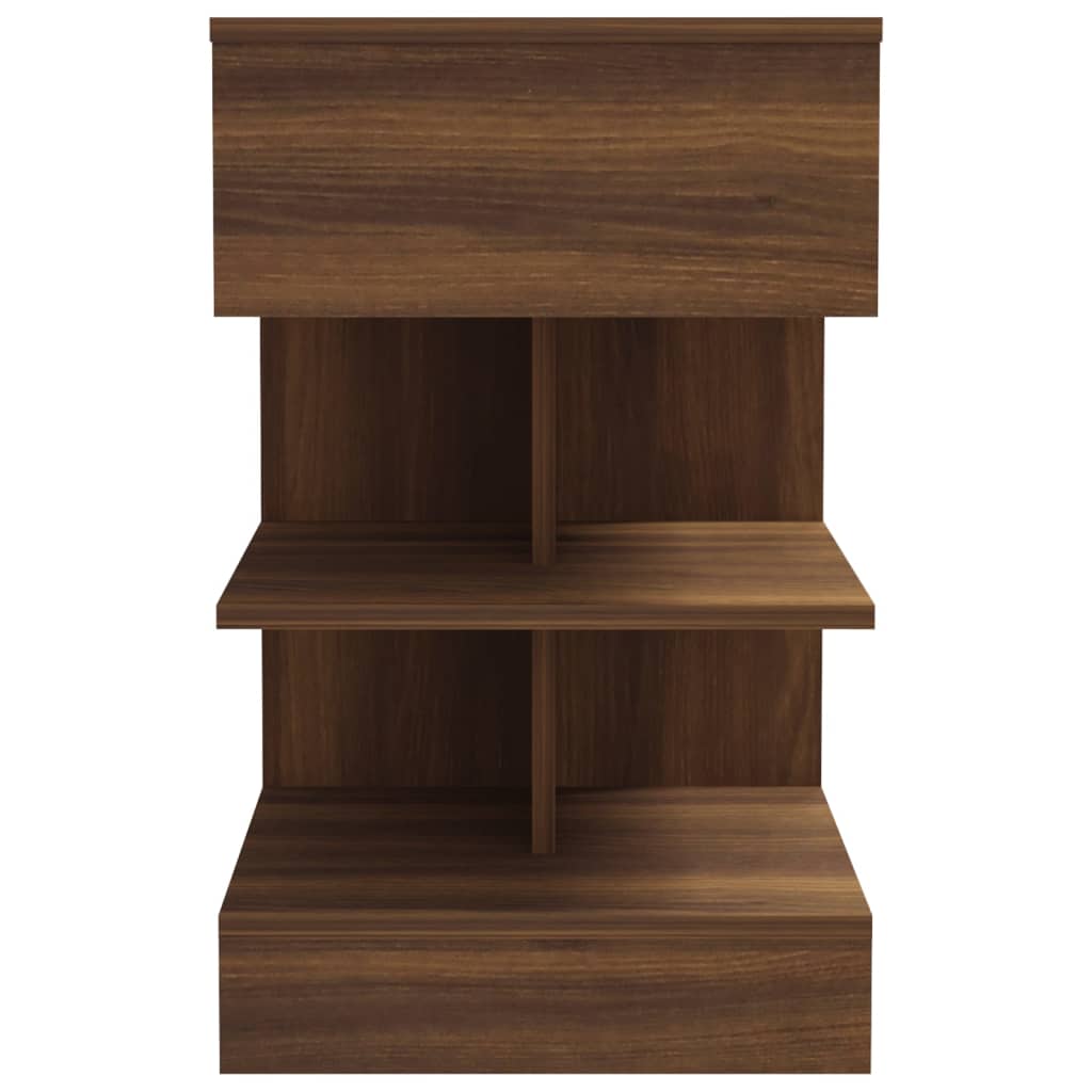 Nachtkastje 40x35x65 cm bewerkt hout bruineikenkleurig - Griffin Retail
