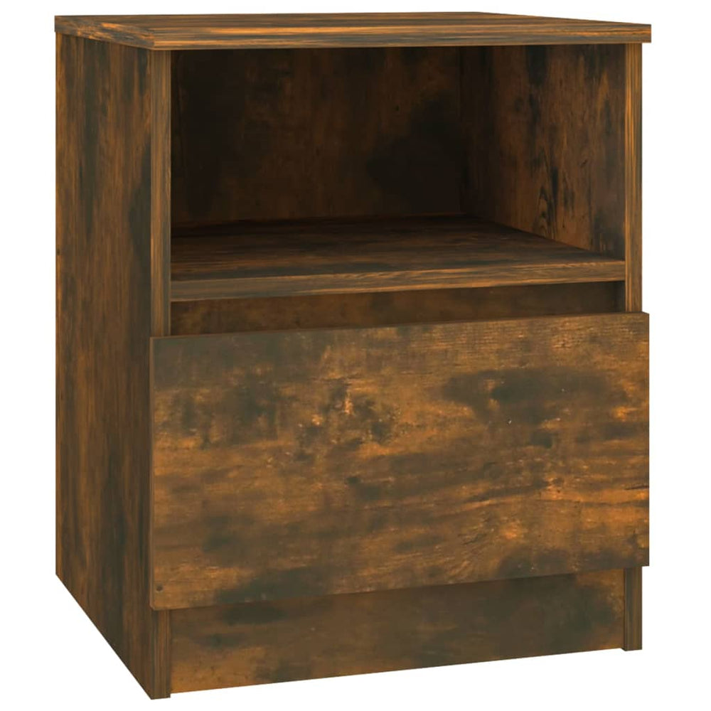 Nachtkastje 40x40x50 cm bewerkt hout gerookt eikenkleurig - Griffin Retail