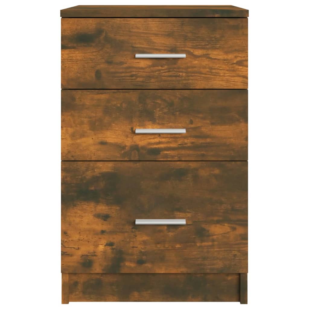 Nachtkastje 40x40x63 cm bewerkt hout gerookt eikenkleurig - Griffin Retail