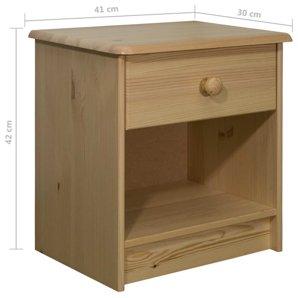 Nachtkastje 41x30x42 cm massief grenenhout - Griffin Retail
