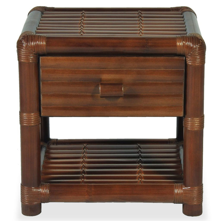 Nachtkastje 45x45x40 cm bamboe donkerbruin - Griffin Retail