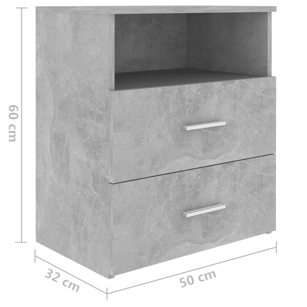 Nachtkastje 50x32x60 cm betongrijs - Griffin Retail
