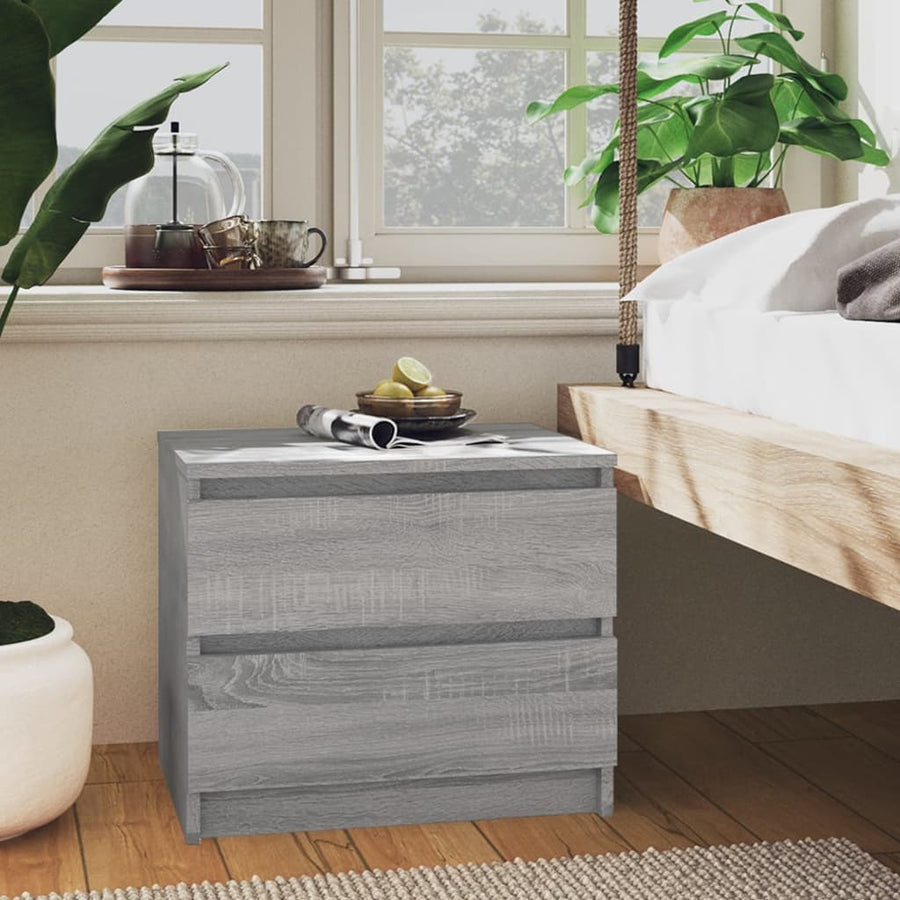 Nachtkastje 50x39x43,5 cm bewerkt hout grijs sonoma eikenkleur - Griffin Retail