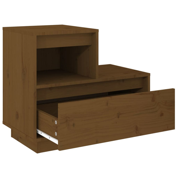 Nachtkastje 60x34x51 cm massief grenenhout honingbruin - Griffin Retail