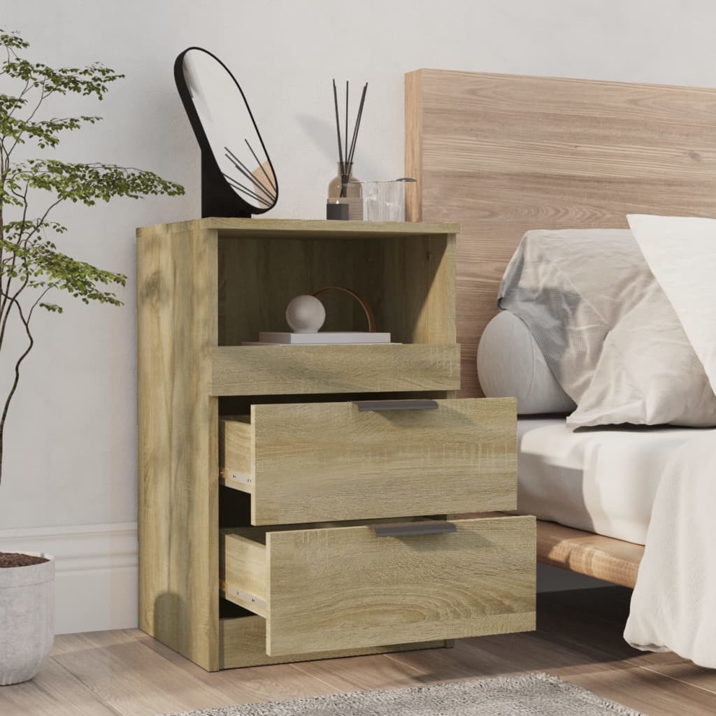 Nachtkastje bewerkt hout sonoma eikenkleurig - Griffin Retail