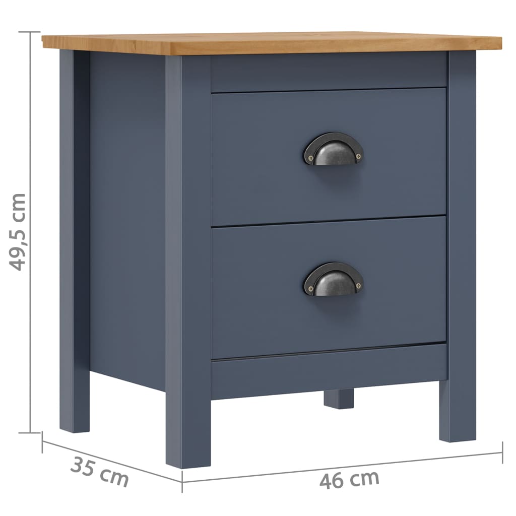 Nachtkastje Hill Range 46x35x49,5 cm massief grenenhout grijs - Griffin Retail