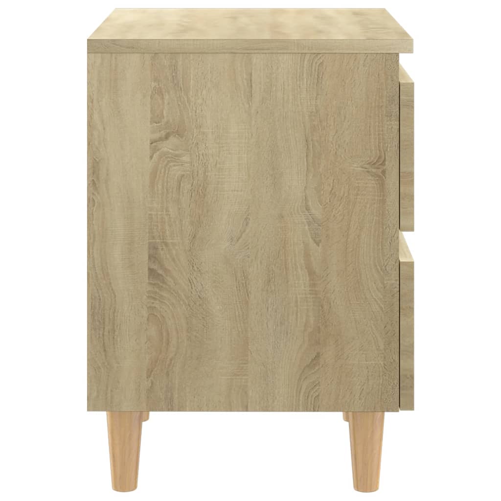 Nachtkastje met houten poten 40x35x50 cm sonoma eikenkleurig - Griffin Retail
