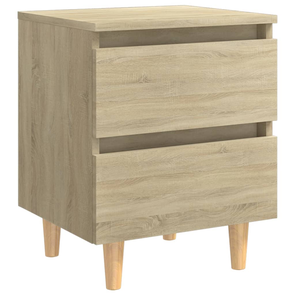 Nachtkastje met houten poten 40x35x50 cm sonoma eikenkleurig - Griffin Retail