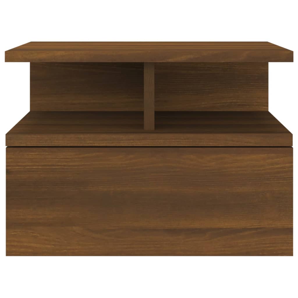 Nachtkastje zwevend 40x31x27 cm bewerkt hout bruineikenkleurig - Griffin Retail