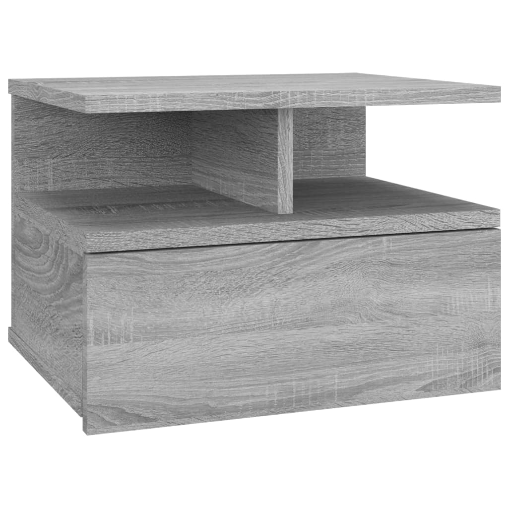 Nachtkastje zwevend 40x31x27 cm bewerkt hout grijs sonoma eiken - Griffin Retail
