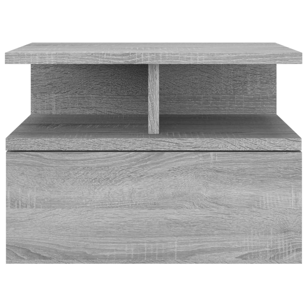 Nachtkastje zwevend 40x31x27 cm bewerkt hout grijs sonoma eiken - Griffin Retail