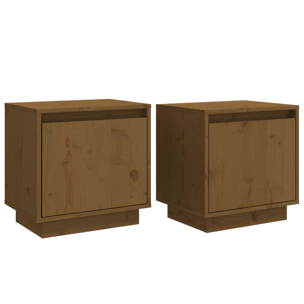Nachtkastjes 2 st 40x30x40 cm massief grenenhout honingbruin - Griffin Retail