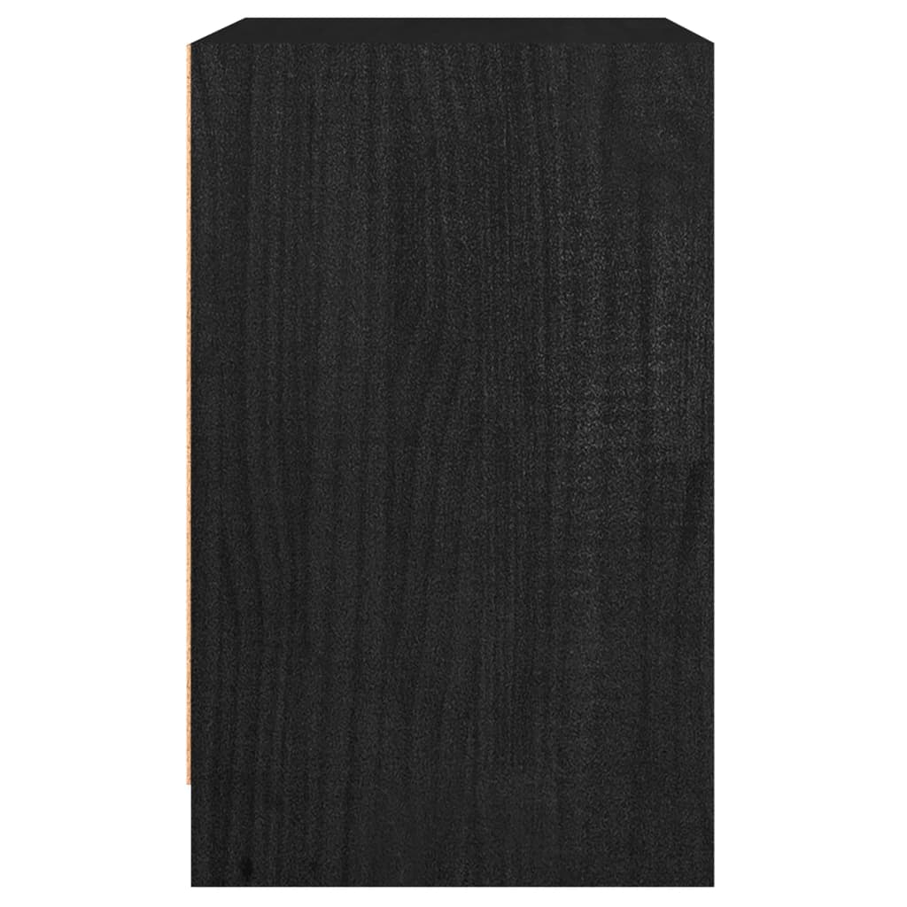 Nachtkastjes 2 st 40x31x50 cm massief grenenhout zwart - Griffin Retail