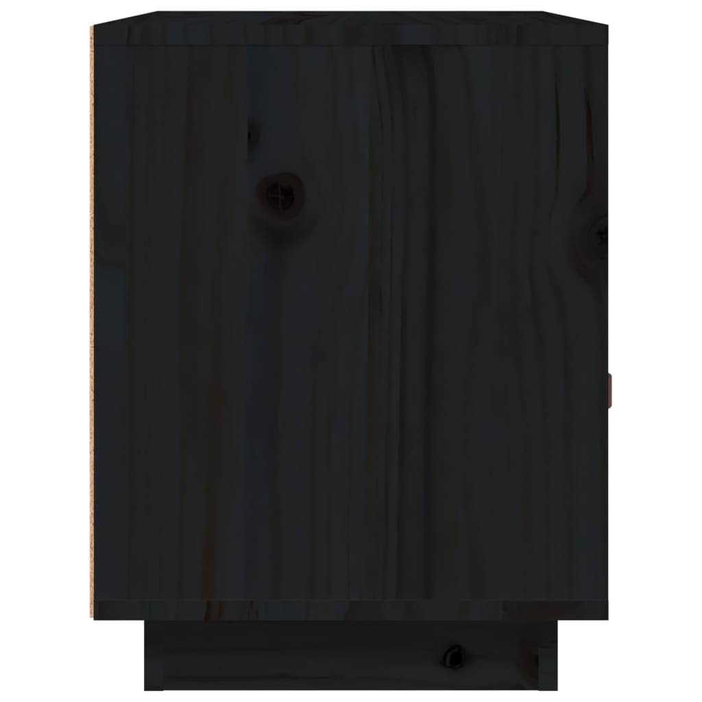 Nachtkastjes 2 st 40x34x45 cm massief grenenhout zwart - Griffin Retail