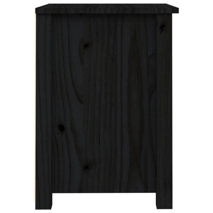 Nachtkastjes 2 st 40x35x49 cm massief grenenhout zwart - Griffin Retail