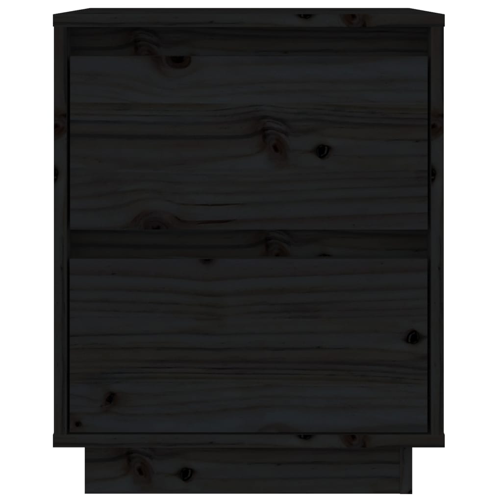Nachtkastjes 2 st 40x35x50 cm massief grenenhout zwart - Griffin Retail