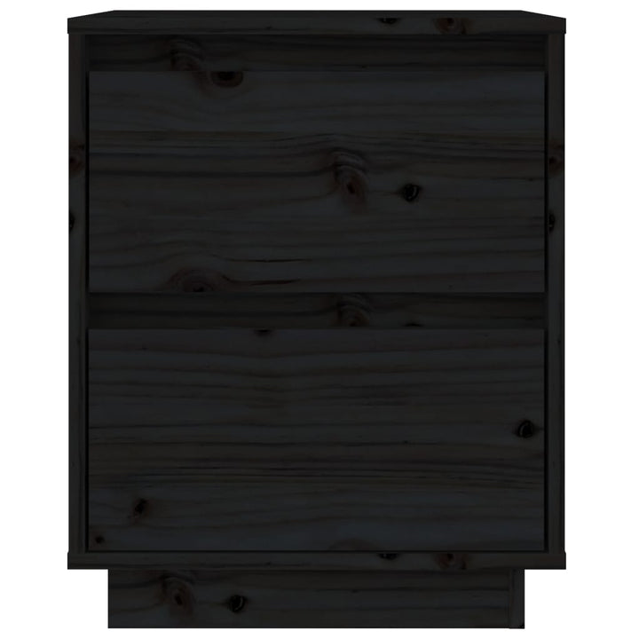 Nachtkastjes 2 st 40x35x50 cm massief grenenhout zwart - Griffin Retail