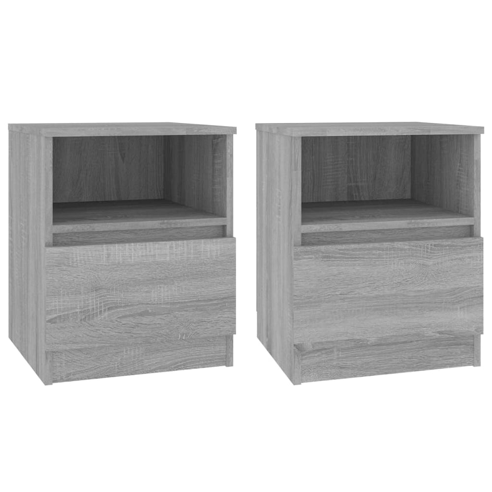 Nachtkastjes 2 st 40x40x50 cm bewerkt hout grijs sonoma eiken - Griffin Retail