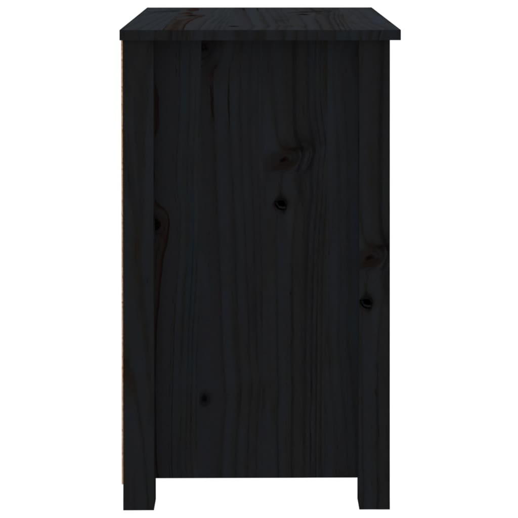 Nachtkastjes 2 st 50x35x61,5 cm massief grenenhout zwart - Griffin Retail