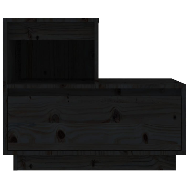 Nachtkastjes 2 st 60x34x51 cm massief grenenhout zwart - Griffin Retail