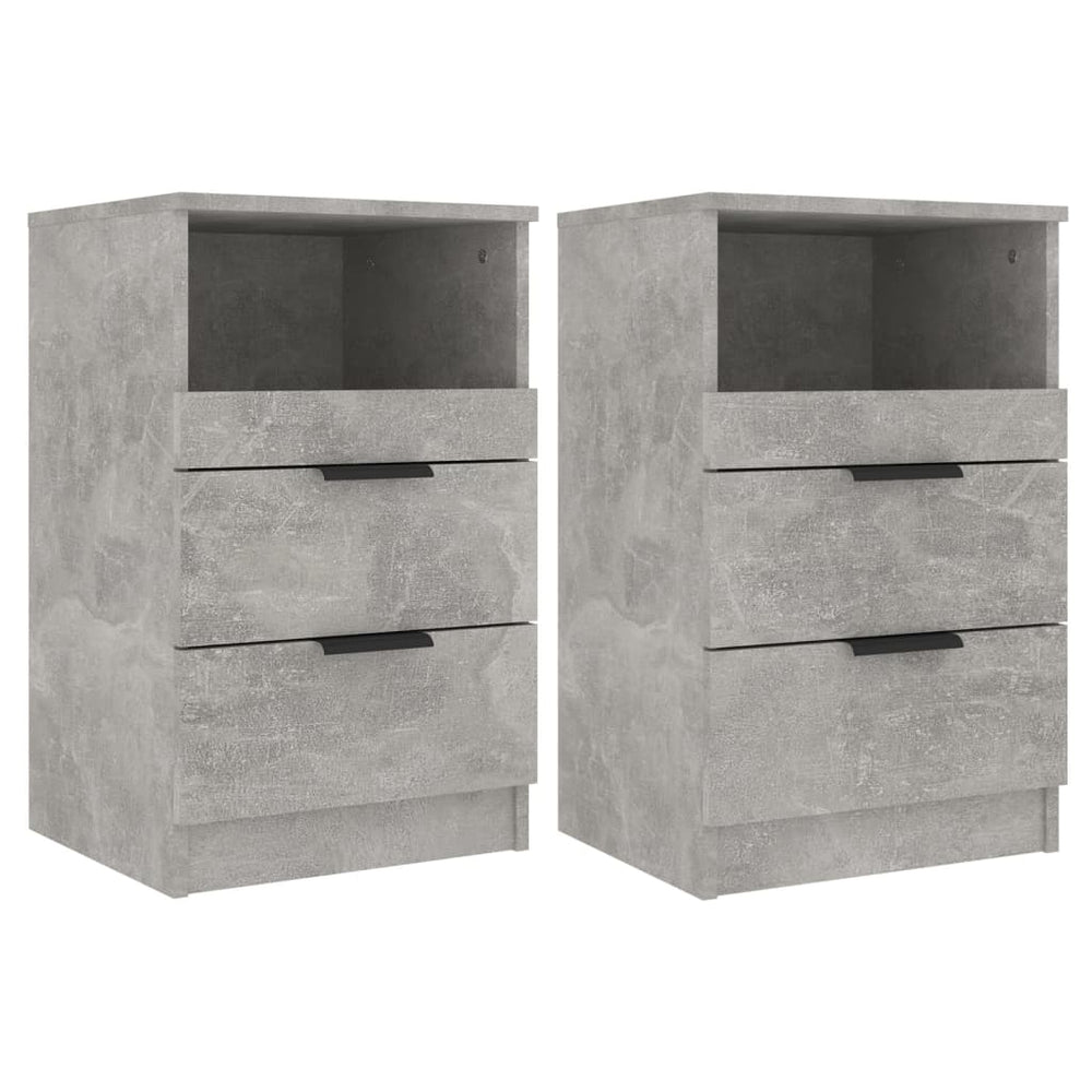 Nachtkastjes 2 st bewerkt hout betongrijs - Griffin Retail