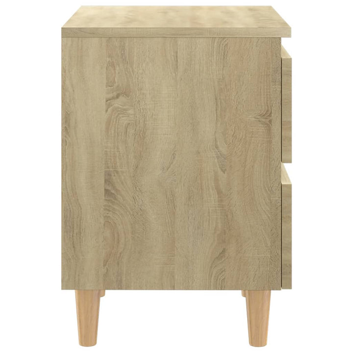 Nachtkastjes 2 st met houten poten 40x35x50cm sonoma eikenkleur - Griffin Retail