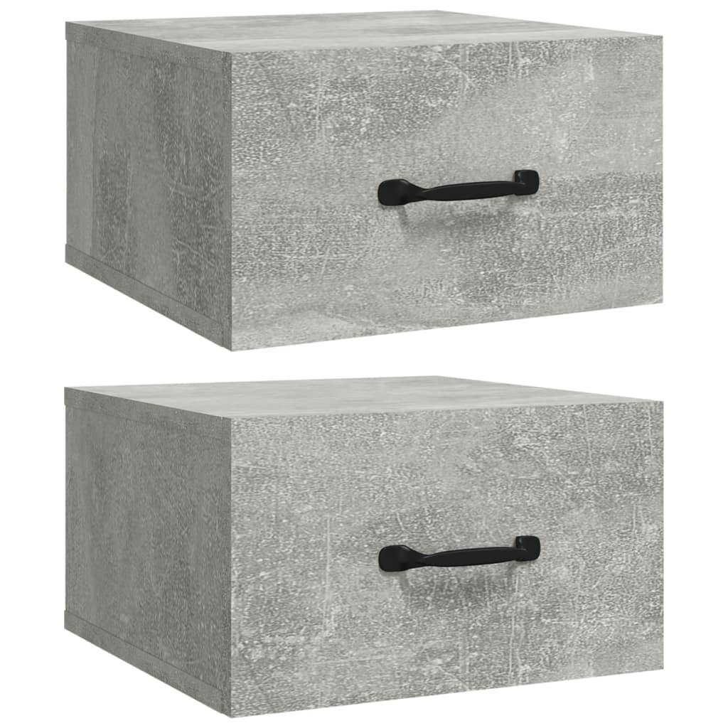 Nachtkastjes 2 st wandgemonteerd 35x35x20 cm betongrijs - Griffin Retail