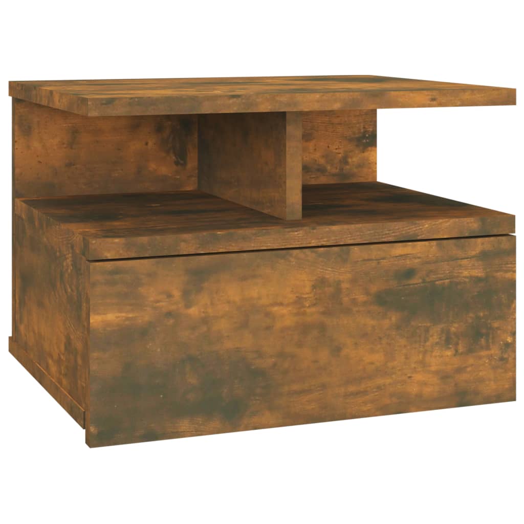 Nachtkastjes 2 st zwevend 40x31x27 cm hout gerookt eikenkleurig - Griffin Retail