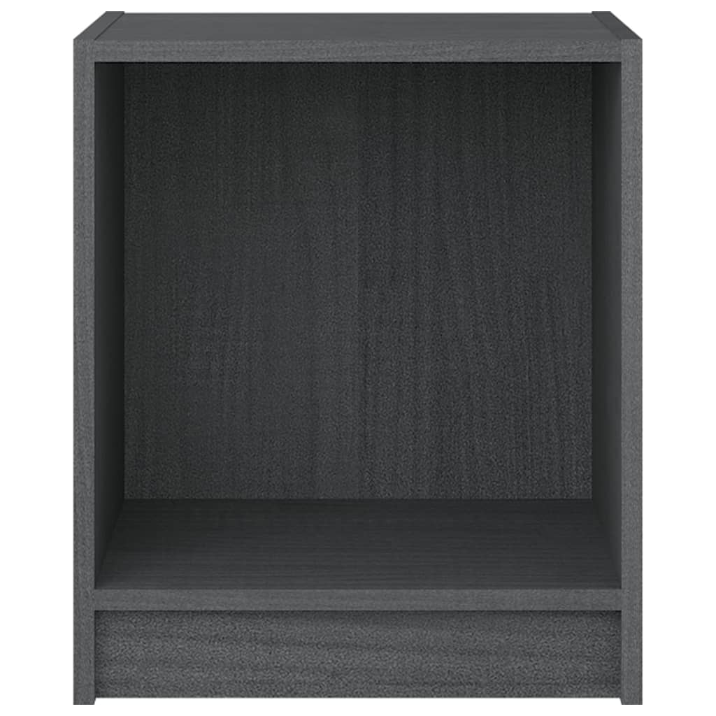 Nachtkastjes 2st 35,5x33,5x41,5 cm massief grenenhout grijs - Griffin Retail