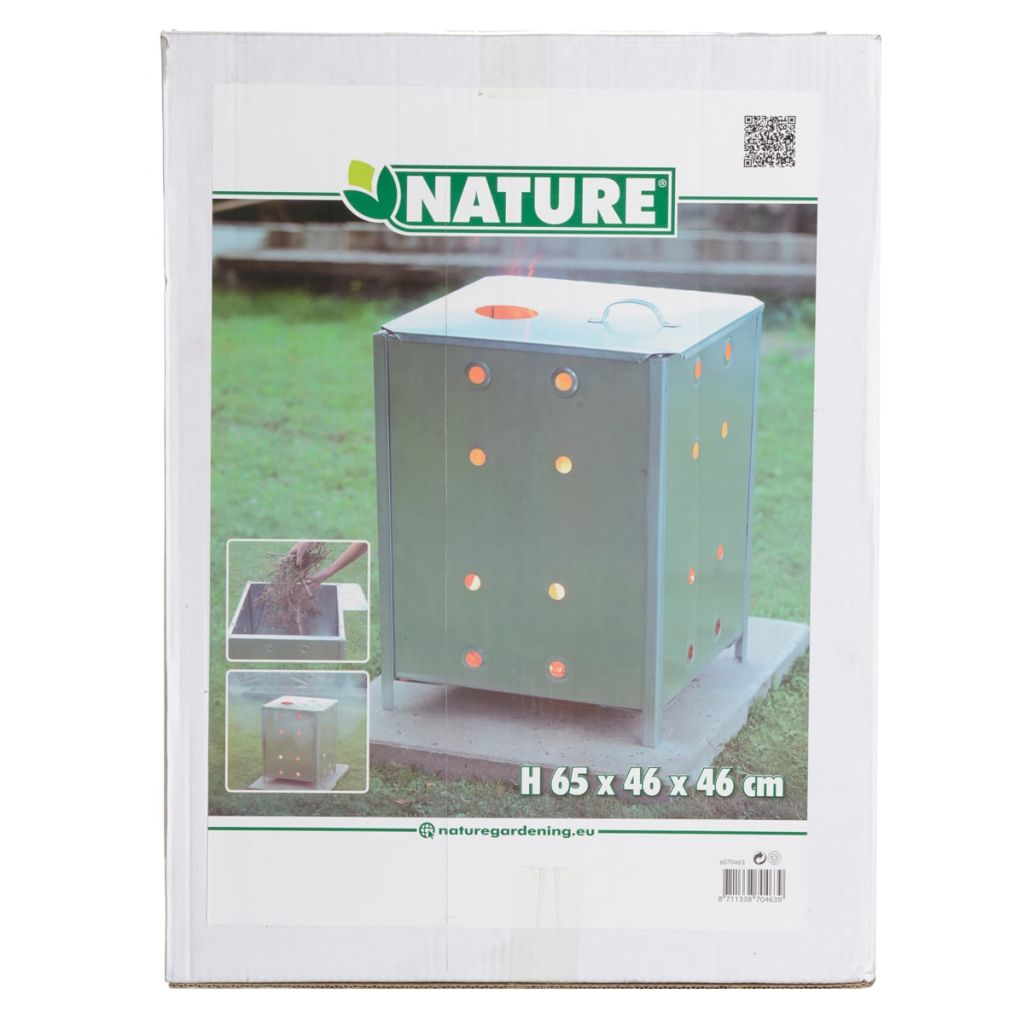 Nature Tuinverbrandingsoven vierkant 46x46x65 cm gegalvaniseerd staal - Griffin Retail