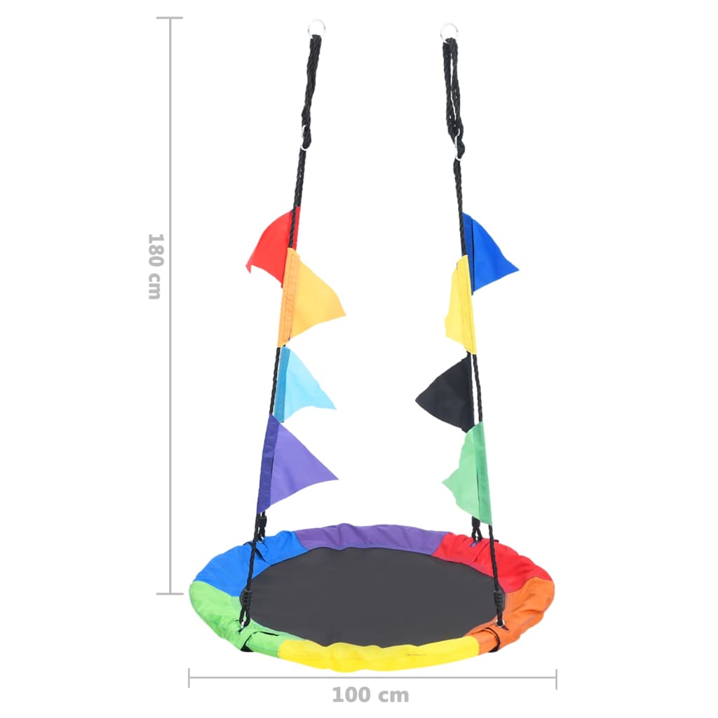 Nestschommel met vlaggetjes 100 cm regenboogkleurig - Griffin Retail