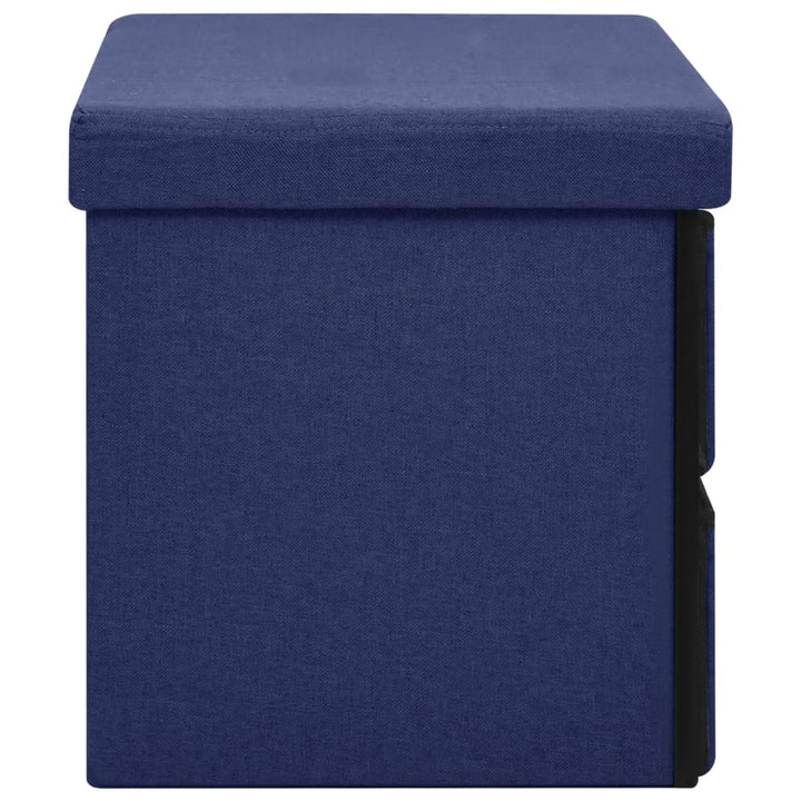 Opbergbank inklapbaar 76x38x38 cm kunstlinnen blauw - Griffin Retail
