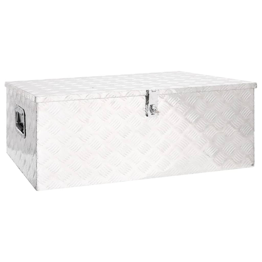 Opbergbox 100x55x37 cm aluminium zilverkleurig - Griffin Retail