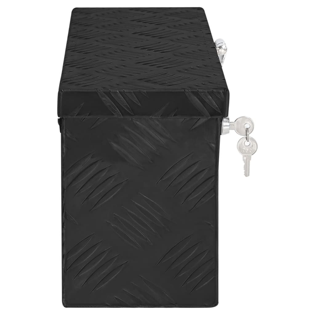 Opbergbox 50x20,5x15 cm aluminium zwart - Griffin Retail
