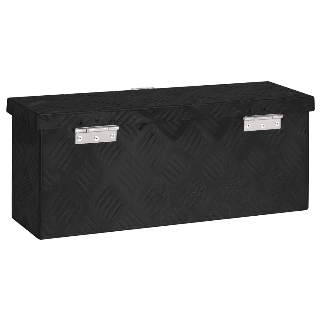 Opbergbox 50x20,5x15 cm aluminium zwart - Griffin Retail