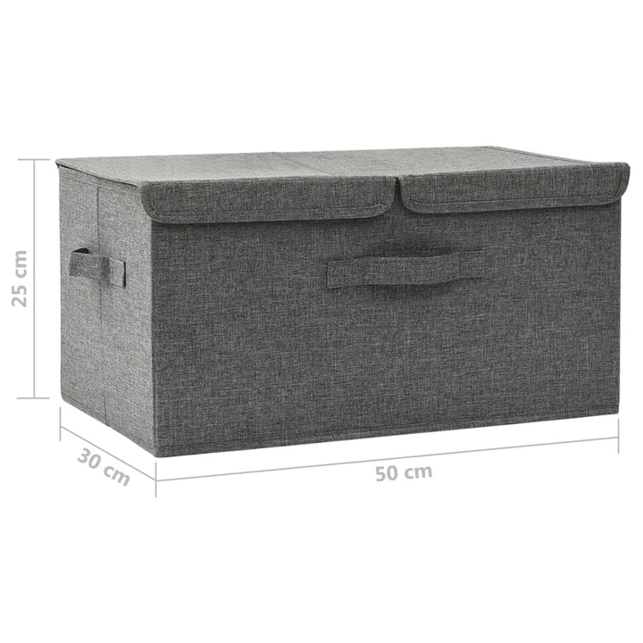 Opbergbox 50x30x25 cm stof antracietkleurig - Griffin Retail