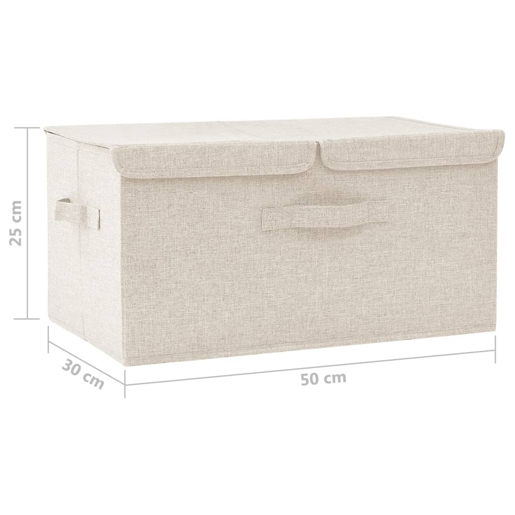 Opbergbox 50x30x25 cm stof crèmekleurig - Griffin Retail