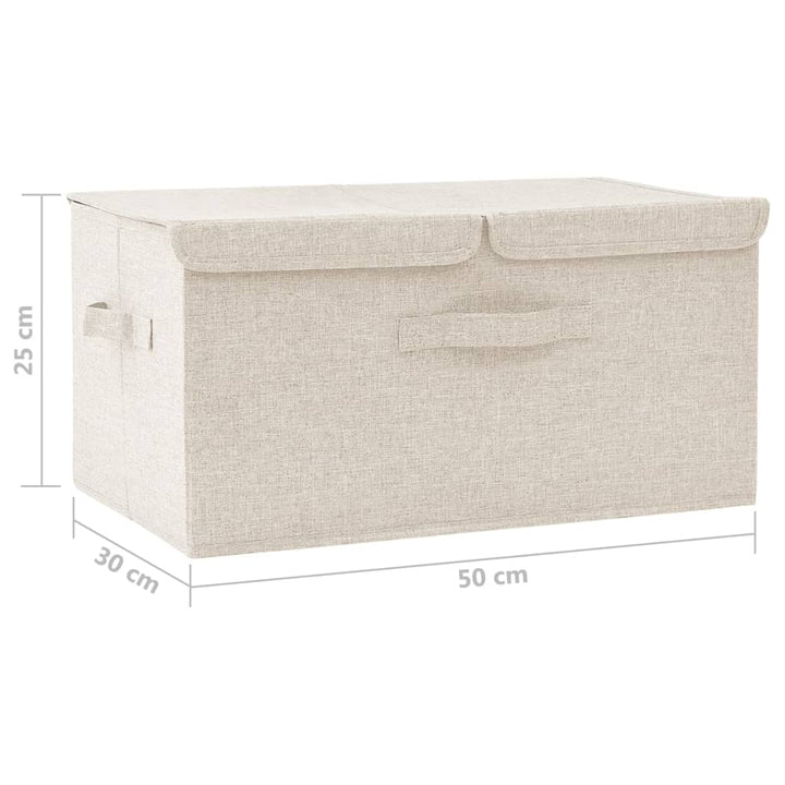 Opbergbox 50x30x25 cm stof crèmekleurig - Griffin Retail