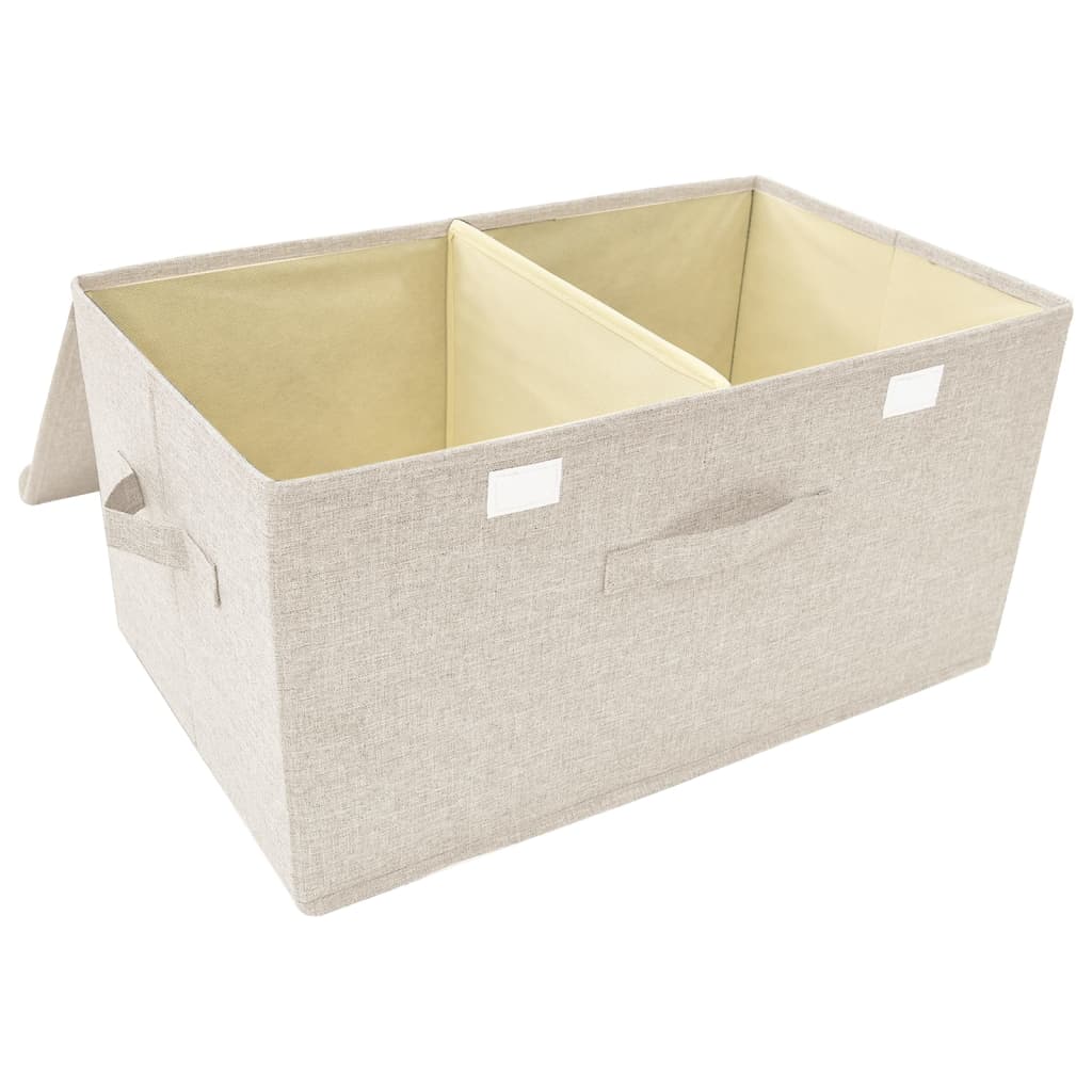 Opbergbox 50x30x25 cm stof crèmekleurig - Griffin Retail