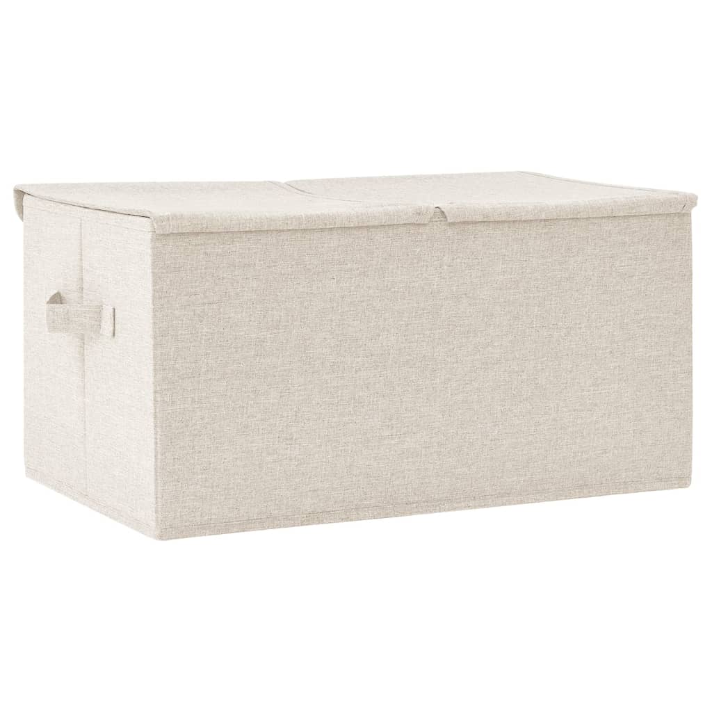 Opbergbox 50x30x25 cm stof crèmekleurig - Griffin Retail