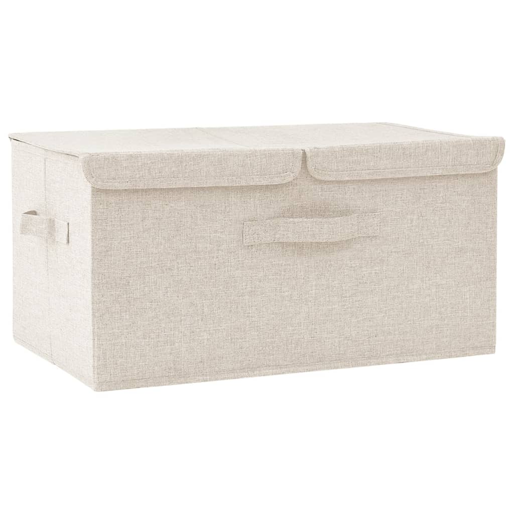 Opbergbox 50x30x25 cm stof crèmekleurig - Griffin Retail