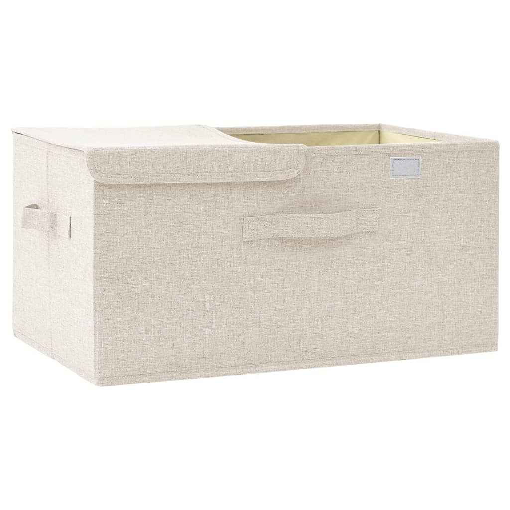 Opbergbox 50x30x25 cm stof crèmekleurig - Griffin Retail