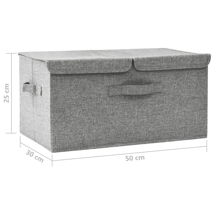 Opbergbox 50x30x25 cm stof grijs - Griffin Retail