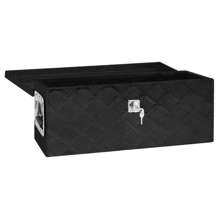 Opbergbox 60x23,5x23 cm aluminium zwart - Griffin Retail